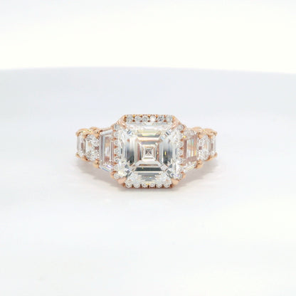4.51 Asscher Cut VS1 E Color Diamond Ring GIA 8WEWF1