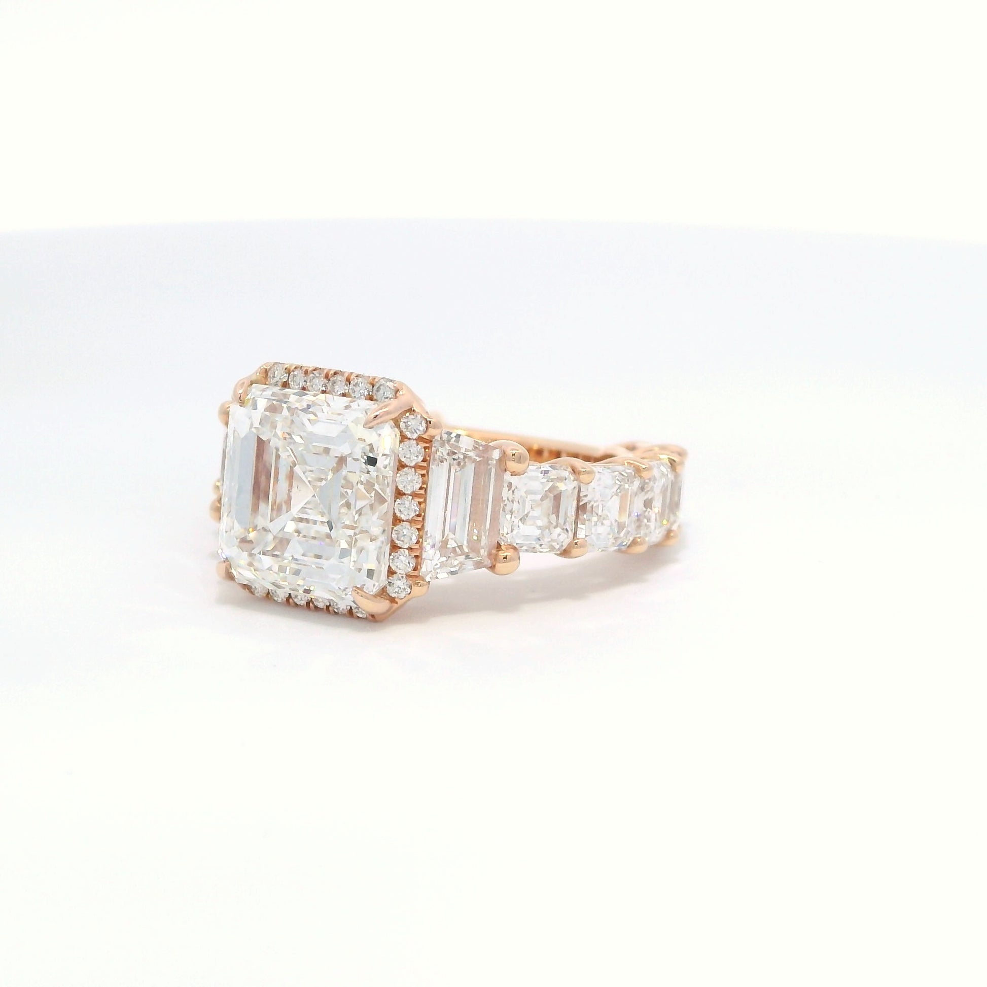 4.51 Asscher Cut VS1 E Color Diamond Ring GIA 8WEWF1