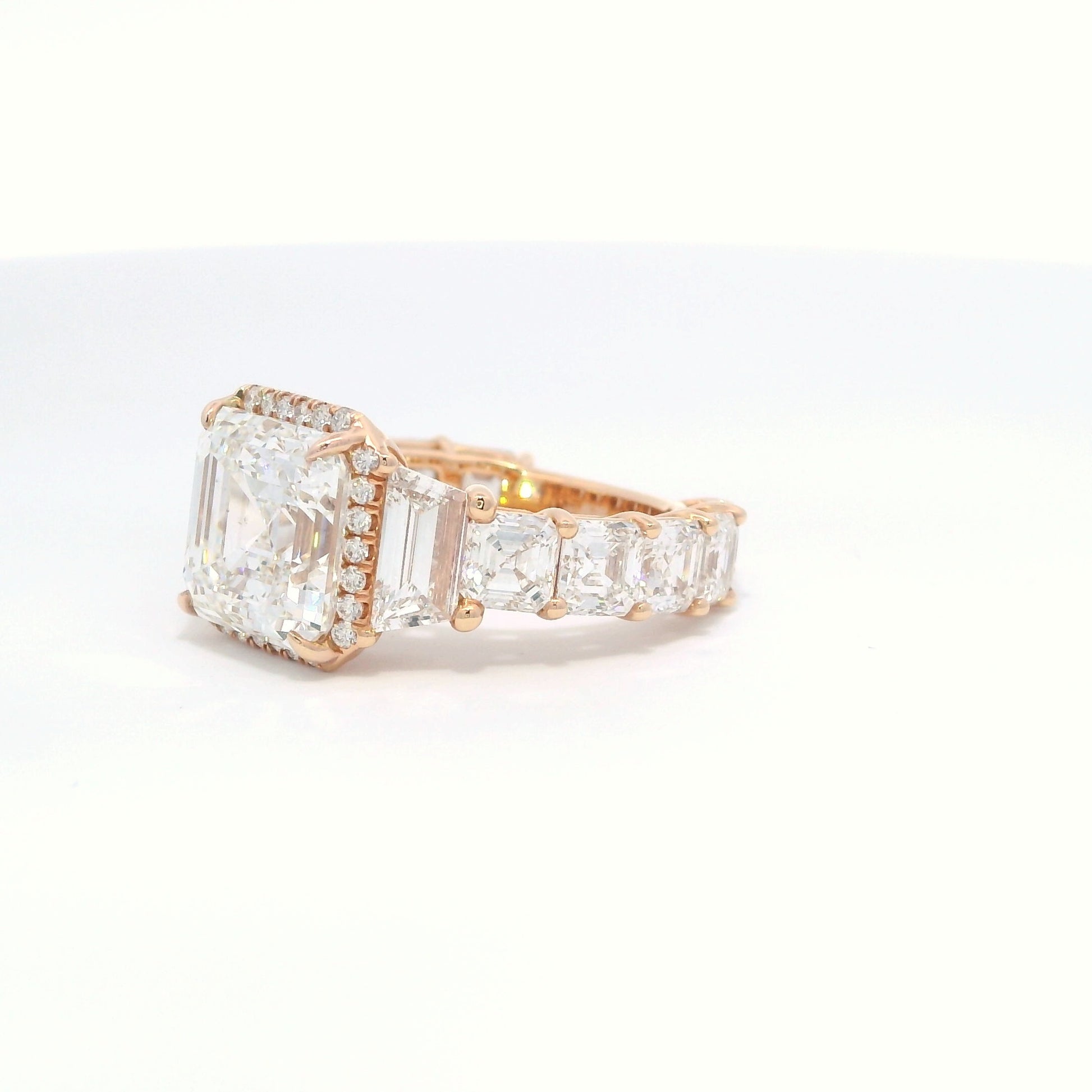 4.51 Asscher Cut VS1 E Color Diamond Ring GIA 8WEWF1