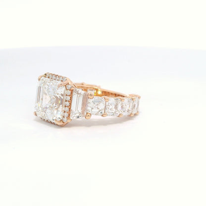 4.51 Asscher Cut VS1 E Color Diamond Ring GIA 8WEWF1