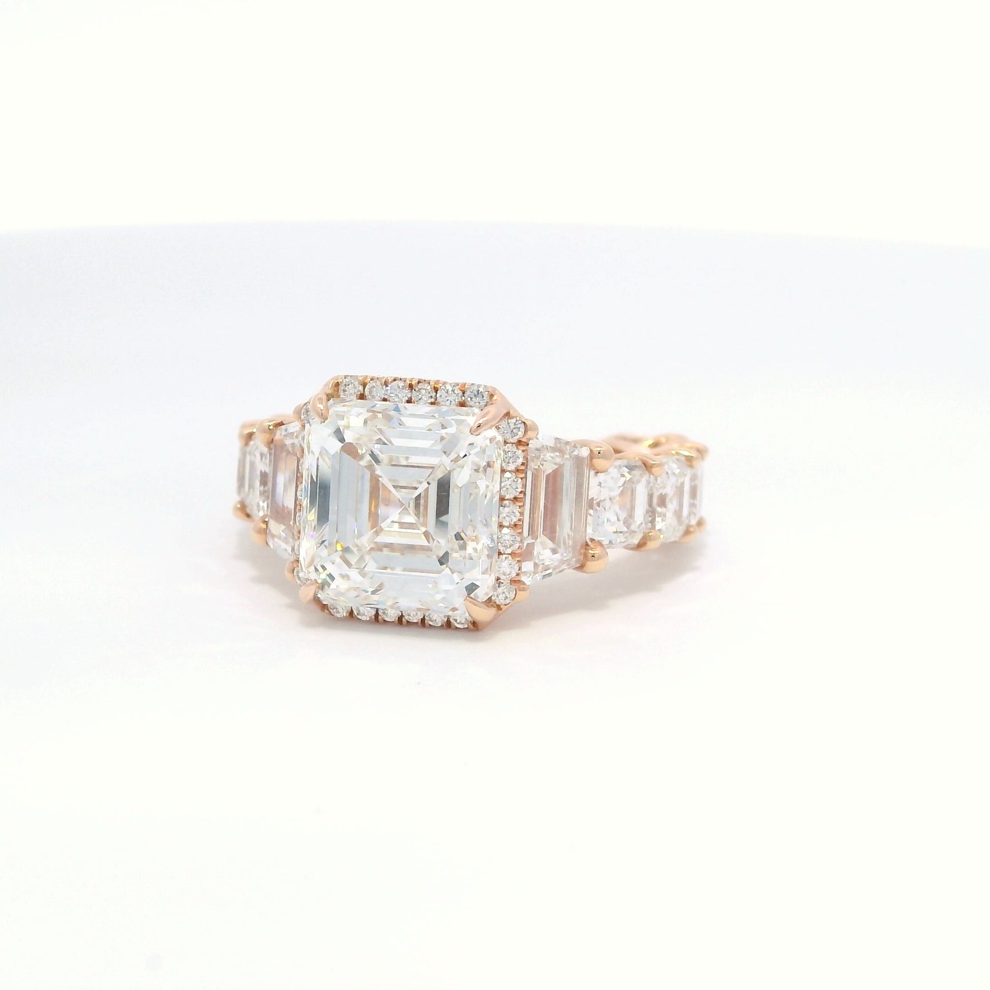 4.51 Asscher Cut VS1 E Color Diamond Ring GIA 8WEWF1