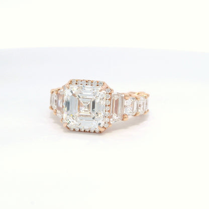 4.51 Asscher Cut VS1 E Color Diamond Ring GIA 8WEWF1