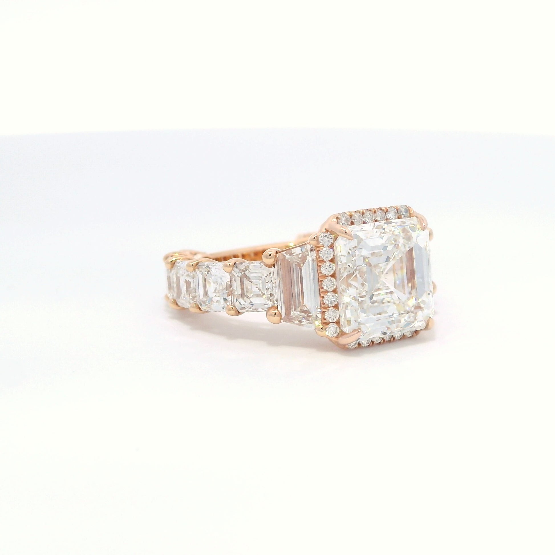 4.51 Asscher Cut VS1 E Color Diamond Ring GIA 8WEWF1