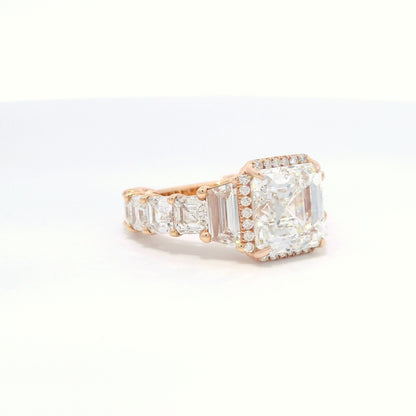 4.51 Asscher Cut VS1 E Color Diamond Ring GIA 8WEWF1