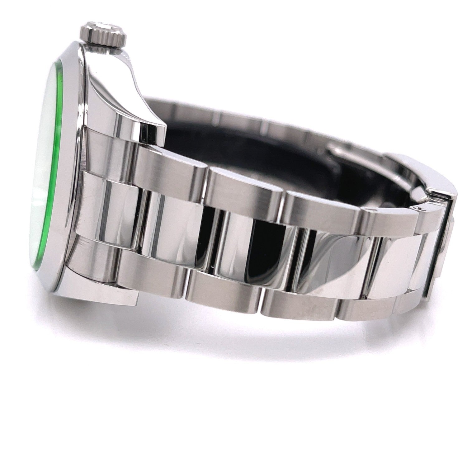 Rolex Milgauss 40mm Green Crystal Stainless Steel Black Dial 116400 8WRHY5 - Beverly Hills Watch Company