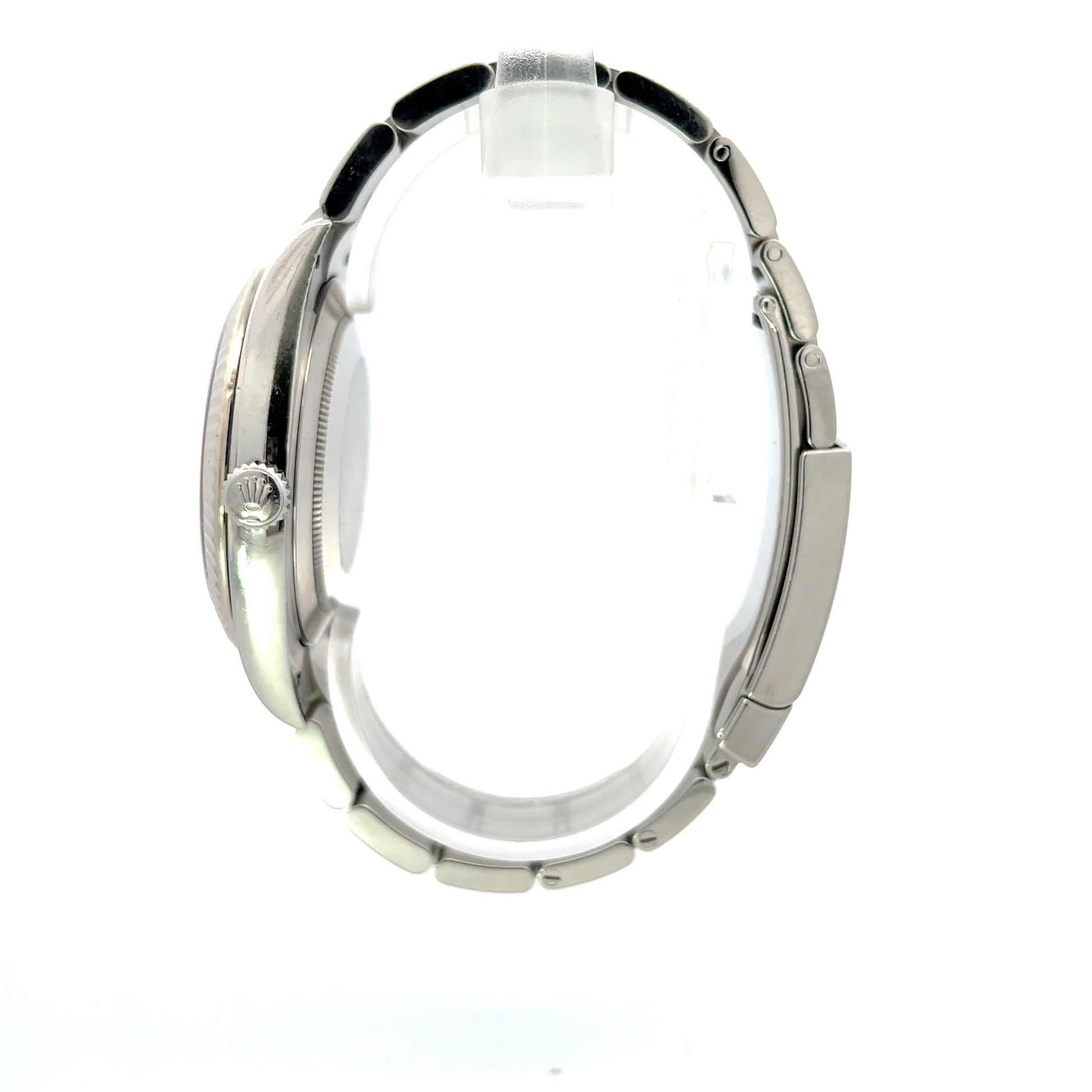 Rolex Datejust 41mm 18k White Gold Bezel Stainless Steel Black Diamond Dial 126334 - Beverly Hills Watch Company