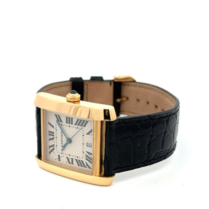 Cartier Tank Francaise Large Yellow Gold Automatic W5000156 - Beverly Hills Watch Company