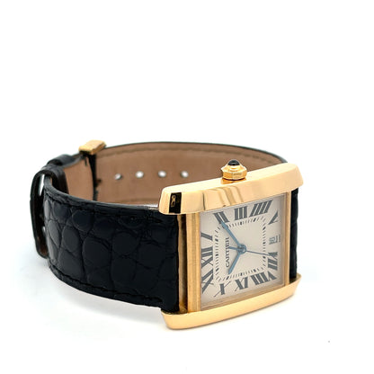 Cartier Tank Francaise Large Yellow Gold Automatic W5000156 - Beverly Hills Watch Company