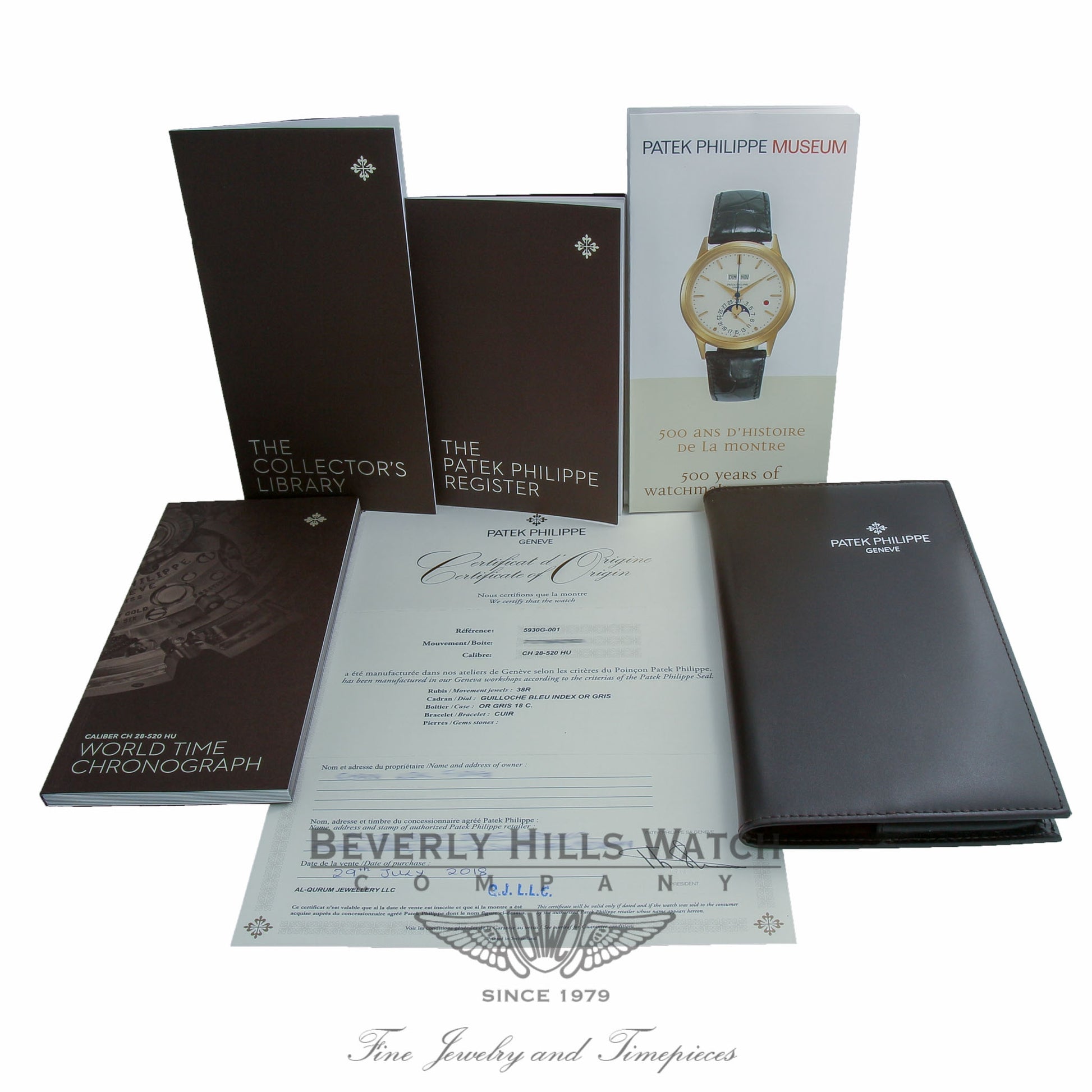 Patek Philippe Complications Blue Dial Automatic 18K White Gold 5930G-0001 915VPF - Beverly Hills Watch