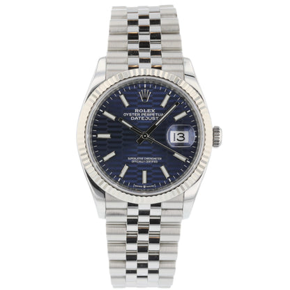 Rolex Datejust 36mm Stainless Steel Blue Motif Jubilee 126234