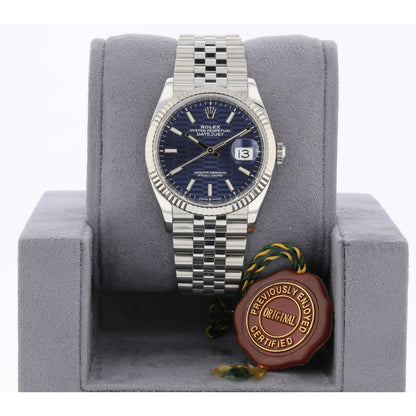 Rolex Datejust 36mm Stainless Steel Blue Motif Jubilee 126234
