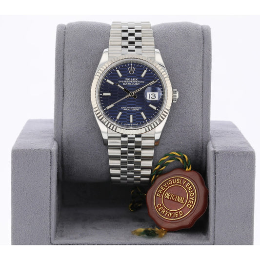 Rolex Datejust 36mm Stainless Steel Blue Motif Jubilee 126234