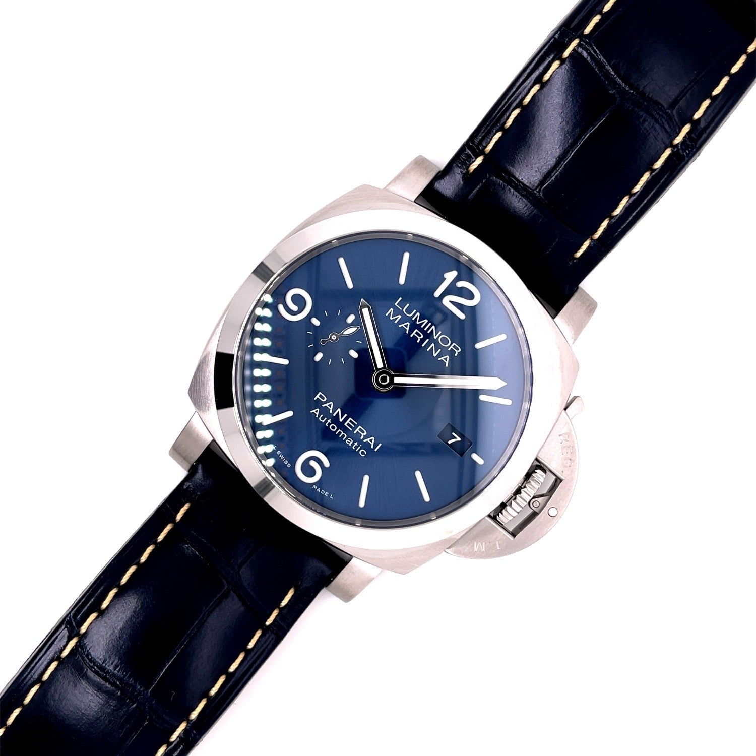 Panerai Luminor Marina 44mm Stainless Steel Blue Dial PAM01313 - Beverly Hills Watch Company
