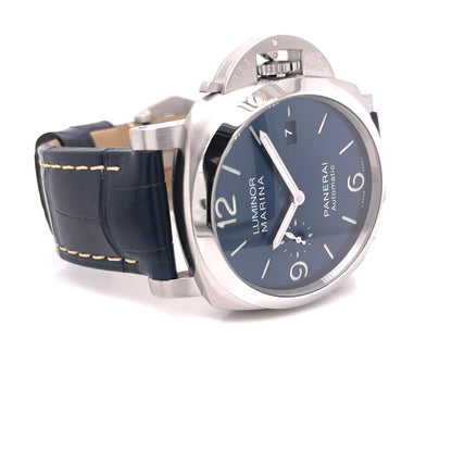 Panerai Luminor Marina 44mm Stainless Steel Blue Dial PAM01313 - Beverly Hills Watch Company