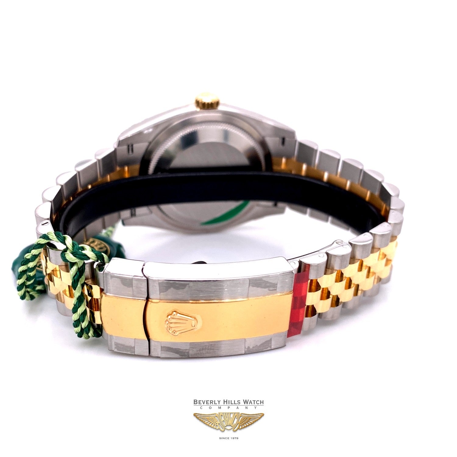 Rolex Datejust 41mm Stainless Steel 18k Yellow Gold Green Diamond Dial 126233 95KWJH - Beverly Hills Watch Company