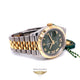 Rolex Datejust 41mm Stainless Steel 18k Yellow Gold Green Diamond Dial 126233 95KWJH - Beverly Hills Watch Company
