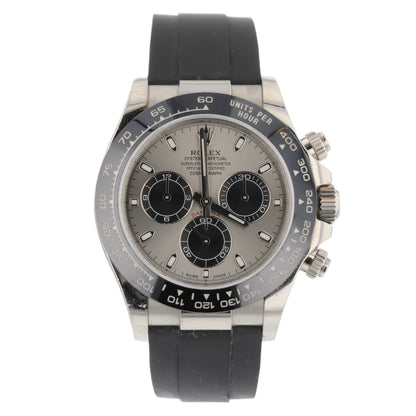 Rolex Daytona 40mm White Gold Steel and Black Dial Oysterflex 116519LN