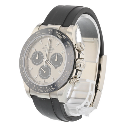 Rolex Daytona 40mm White Gold Steel and Black Dial Oysterflex 116519LN