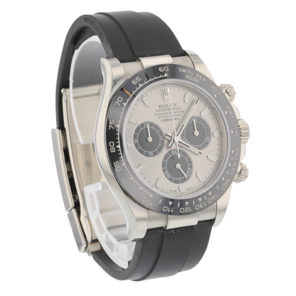 Rolex Daytona 40mm White Gold Steel and Black Dial Oysterflex 116519LN