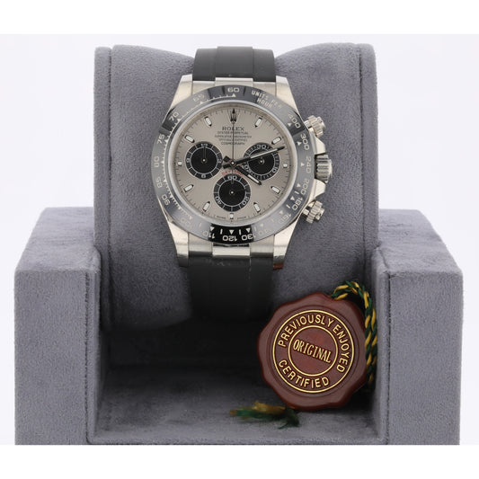Rolex Daytona 40mm White Gold Steel and Black Dial Oysterflex 116519LN