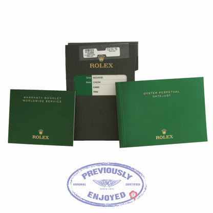 Rolex Datejust Pink Stick Dial White Gold Fluted Bezel 116234 97YD4W - Beverly Hills Watch Company