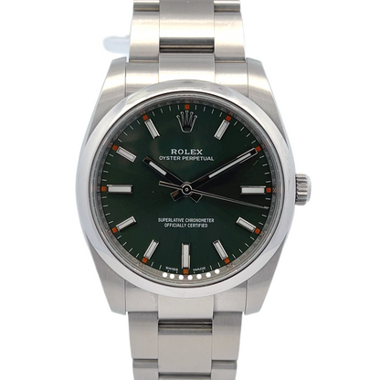 Rolex Oyster Perpetual 34mm Olive Green Dial 114200