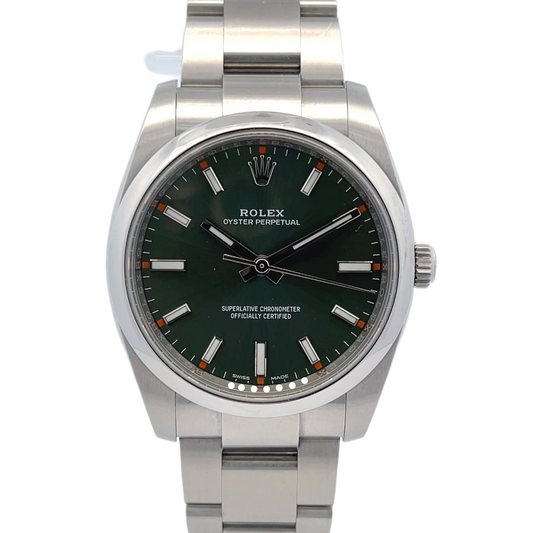 Rolex Oyster Perpetual 34mm Olive Green Dial 114200