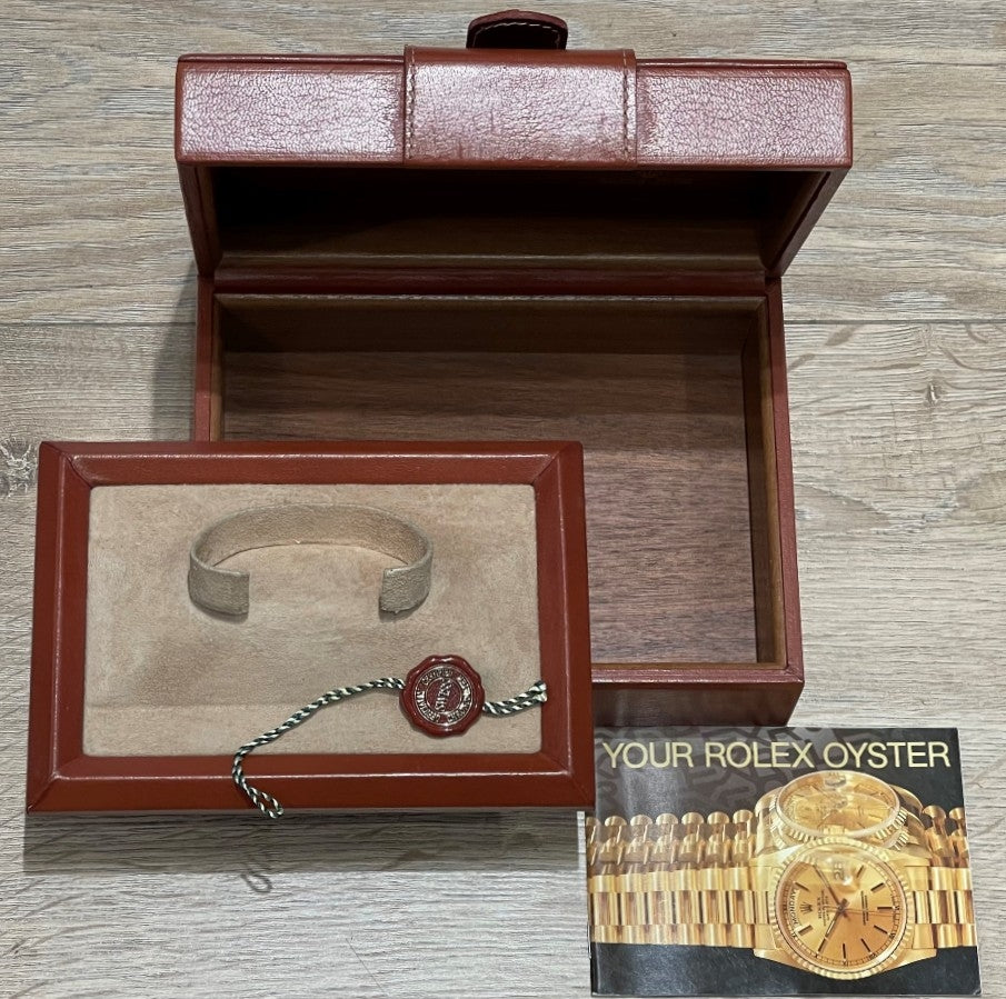 Rolex Day-Date President 18k Yellow Gold 36mm Wood Dial 18038 9QCEJ4 - Beverly Hills Watch Company