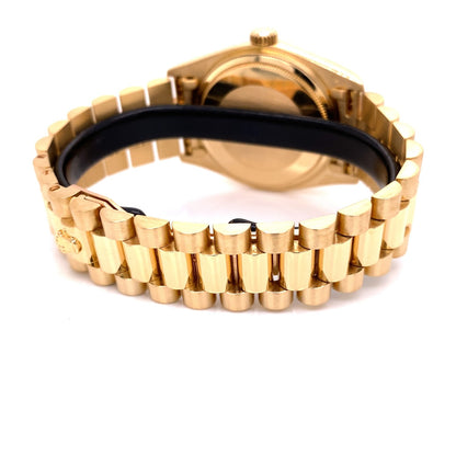 Rolex Day-Date President 18k Yellow Gold 36mm Wood Dial 18038 9QCEJ4 - Beverly Hills Watch Company