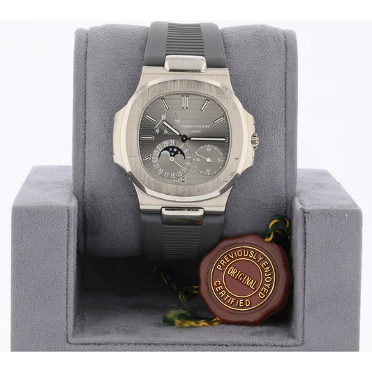 Patek Philippe Nautilus 18K White Gold Moonphase Power Reserve 5712g-001