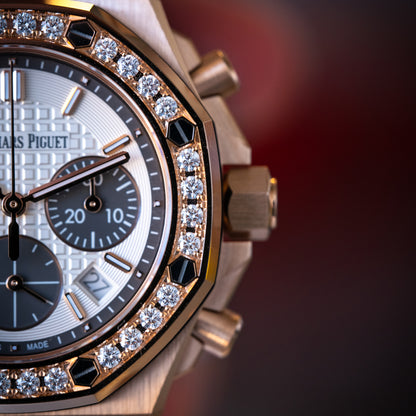 Audemars Piguet Royal Oak Offshore 37mm Rose Gold Diamond Bezel Silver Dial 26231OR.ZZ.D003CA.01