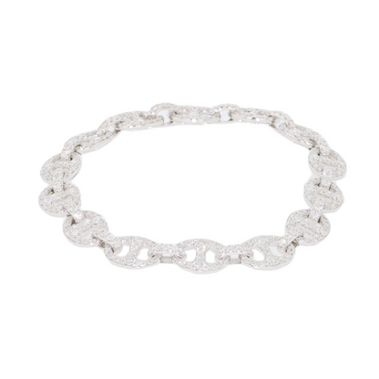 Bella 18k White Gold Diamond Link Bracelet