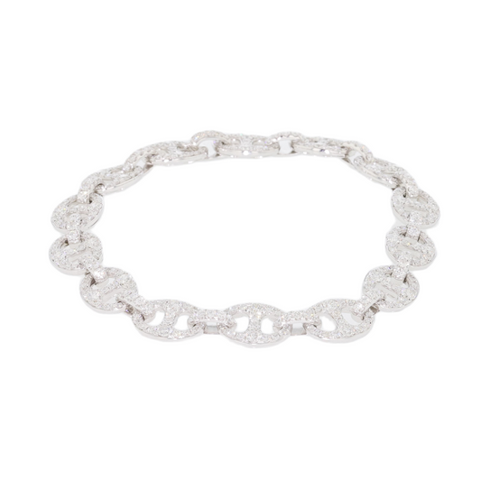 Bella 18K White Gold Diamond Link Bracelet