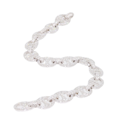 Bella 18k White Gold Diamond Link Bracelet