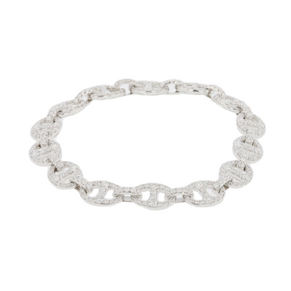 Bella 18k White Gold Diamond Link Bracelet