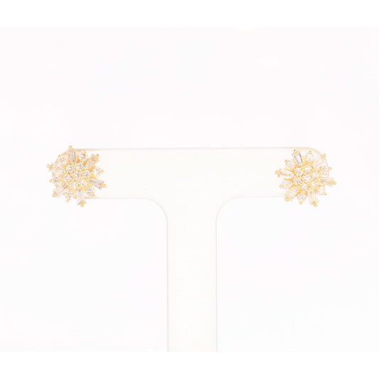 Starburst 18k Yellow Gold with Natural diamond Stud earrings