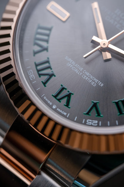 Rolex Datejust 41mm Everose and Stainless Steel Wimbledon Oyster 126331