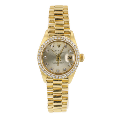 Rolex Datejust 26mm 18k Yellow Gold President Diamond Dial 6917