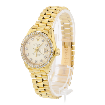 Rolex Datejust 26mm 18k Yellow Gold President Diamond Dial 6917