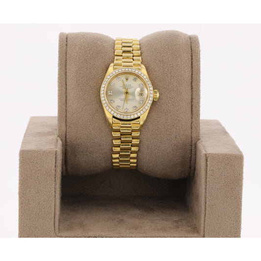 Rolex Datejust 26mm 18k Yellow Gold President Diamond Dial 6917