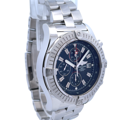 Breitling Super Avenger Chronograph 48MM Stainless Steel Automatic Black Dial Bracelet A1337011/B9