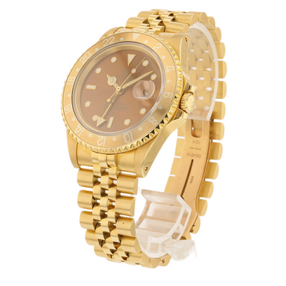 Rolex GMT Master II 18k Yellow Gold Jubilee Bracelet Bronze Dial 16718