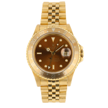 Rolex GMT Master II 18k Yellow Gold Jubilee Bracelet Bronze Dial 16718