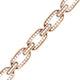 Oval Flat 18k Rose Gold Natural Diamond Link Bracelet