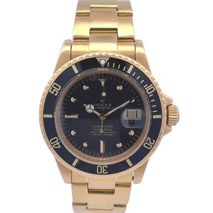 Rolex Submariner 1680 Black Nipple Dial 18K Yellow Gold
