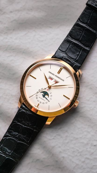 Girard Perregaux Full Calendar 1966 Rose Gold Watch 49535-52-151-BK6A