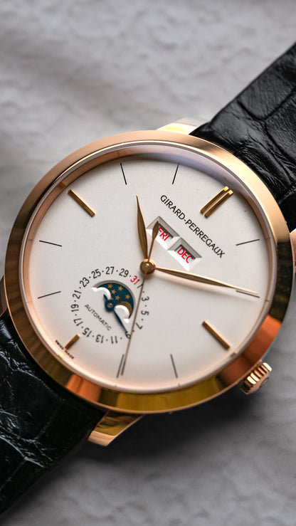 Girard Perregaux Full Calendar 1966 Rose Gold Watch 49535-52-151-BK6A