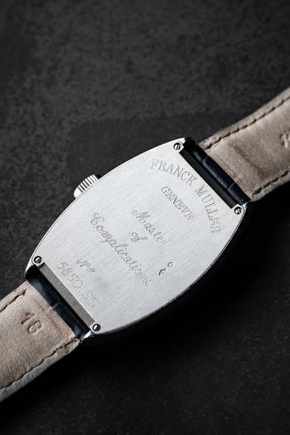 Franck Muller Tonneau Platinum Case Blue Guilloche Dial 5850SC