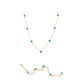 Yellow Gold and Turquoise Diamond Drop Necklace