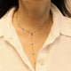 Yellow Gold and Turquoise Diamond Drop Necklace
